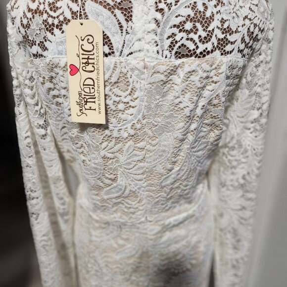 NWT Southern Fried Chics Lace long Sleeve Wedding Dress Hi-Lo Sz XXXL MSRP$150 - Picture 11 of 13